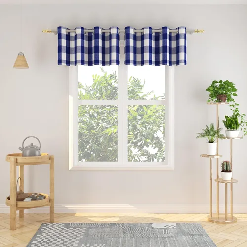 Vista 93 de Cortinas de 24 pulgadas de largo con diseño Buffalo Check Gingham Plaid para ventanas de cocina y baño, tratamiento para ventanas con 2 paneles