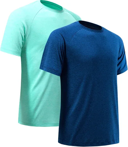 Vista 26 de Camisetas de entrenamiento para hombre, de manga corta, de secado rápido, atlético, gimnasio, activo, absorbe la humedad