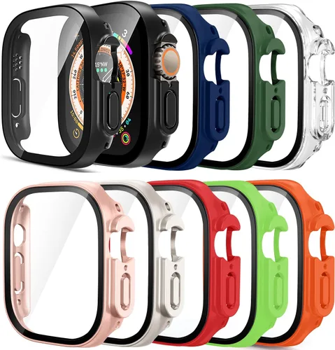 Vista 9 de Pocoukate 12 Pack Funda para Apple Watch Series 10, Series 11 de 42mm, con Protector de Pantalla de Vidrio Templado, Cubierta Protectora Completa