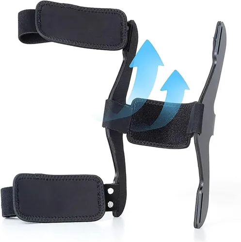 Vista 3 de Soporte inmovilizador fijo de rodilla, ortesis de hiperextensión de rodilla, se usa en 10 segundos, diseño antirotación, ligero y cómodo