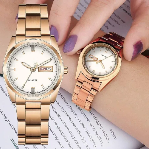Vista 4 de carlien Relojes de lujo para mujer, calendario impermeable luminoso, reloj de pulsera de cuarzo para mujer