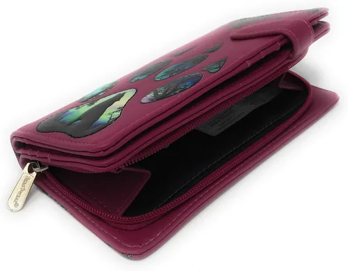 Vista 3 de Shag Wear Cartera grande Wolf Paw para mujer de 7", Rosado, Moderno