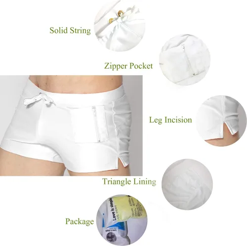 Vista 4 de Mens Swimwear Short Swim Trunks with Zipper Pocket