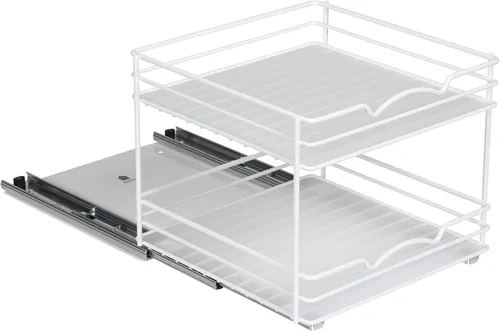Vista 4 de HOLDN' STORAGE Organizador de especias blanco para gabinete, resistente, estante de especias extraíble, garantía limitada de por vida, organización