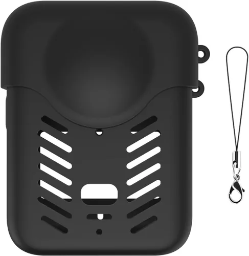 Vista 2 de Funda protectora de silicona + cubierta de lente para DJI Osmo 360, funda protectora suave a prueba de arañazos lateral de la batería abierta Negro