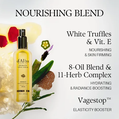 Vista 6 de d'alba Piedmont Suero aromático en aerosol de trufa blanca italiana, fragancia VEGAN brillante antioxidante facial, hidratación profunda, firmeza
