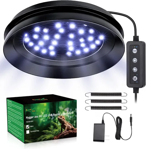 Vista 9 de UVB Light for Reptiles with Dimming, LED UVB Light Bulb Fixture for Bearded Dragon Gecko Lizard Turtle Snake, Adjustable Brightness UVA UVB Lamp for