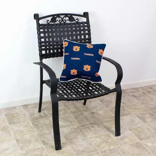 Vista 6 de College Covers Almohada decorativa para exteriores, 16 x 16 pulgadas, tigres caoba