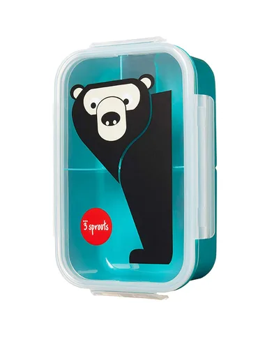 Vista 2 de 3 Sprouts Lonchera Bento - Contenedor a prueba de fugas con 3 compartimentos para niños, oso