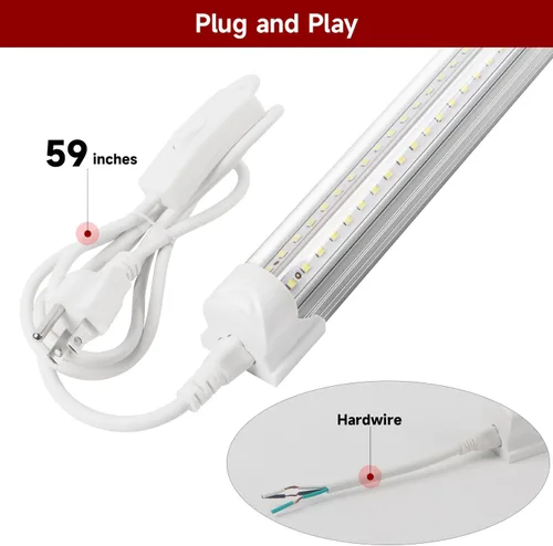Vista 3 de Lámpara LED de tienda de 3 pies, tubo T8 en forma de V, 30 W, 4680 lm, 6000 K, lámpara LED enlazable para tienda, tubo de luz de 3 pies, eléctrica