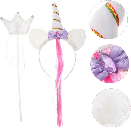 Vista 9 de Abaodam 1 Set Headband Photo Booth Costume Prop Party Hairband Hair Hoop Head Band Hoop Unicorn Angel Hairband