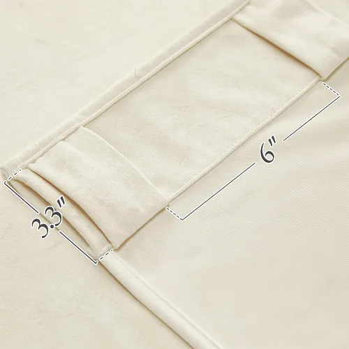 Vista 5 de KGORGE - Cortinas opacas de terciopelo beige de 84 pulgadas, 2 paneles para dormitorio