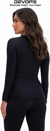 Vista 5 de DEVOPS Paquete de 3 camisetas de manga larga para mujer, camisetas de (3 unidades) Negro/Negro/Negro