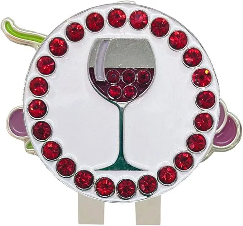 Vista 7 de Giggle Golf Happy Hour Bling Golf Ball Marker with Hat Clip.