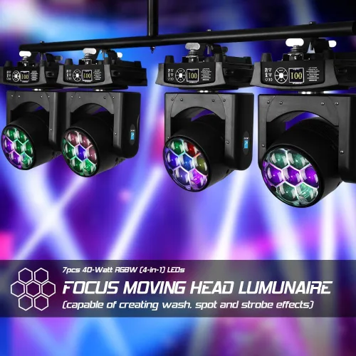 Vista 5 de Betopper 7 luces de DJ de cabeza móvil de 40 W con control de punto de punto, haz RGBW/lavado/zoom/CTO efecto ojo de abeja iluminación de escenario
