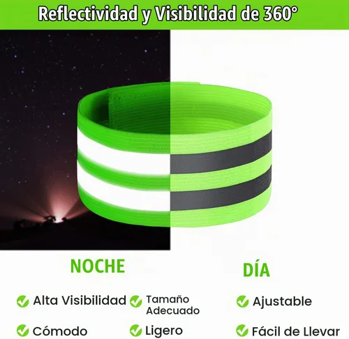 Vista 3 de 16 piezas de bandas reflectantes, bandas reflectoras para muñeca, brazo, tobillo, pierna, cintas de seguridad de equipo reflectante de alta