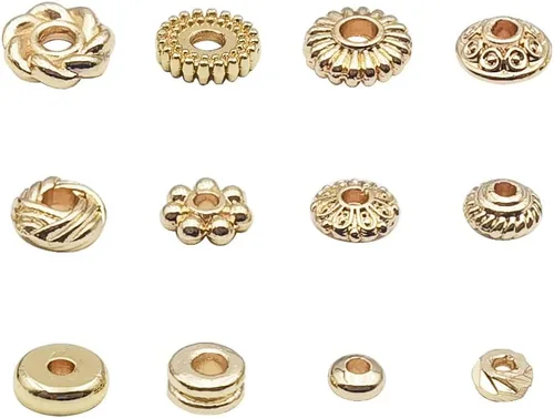 Vista 8 de INSPIRELLE 120 cuentas chapadas en oro filigrana flor taza forma cuentas 120 tapas de cuentas