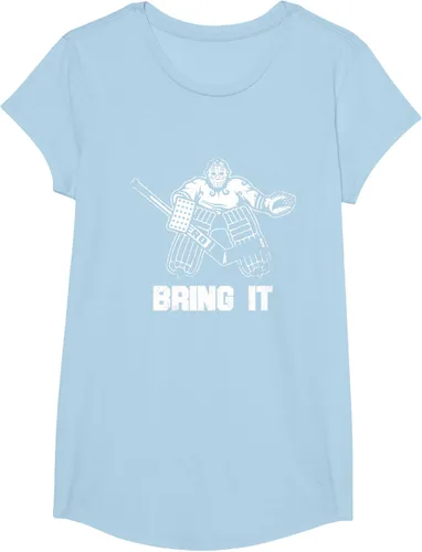 Vista 14 de Divertida camiseta gráfica de ropa de portero de hockey sobre hielo, Negro, S