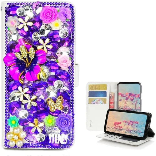 Vista 10 de Funda para iPod Touch - Elegante - 3D hecha a mano Bling Crystal Cherry Pineapple Floral Labios Diseño Cartera Magnética Ranuras para tarjetas