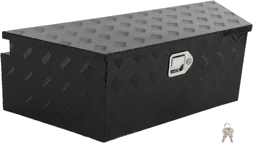 Vista 13 de SCITOO - Caja de herramientas de aluminio de 18 pulgadas de plata resistente para cama de camión, caja de herramientas para remolque de RV