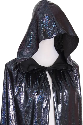 Vista 2 de GRAJTCIN Capa brillante con capucha para Halloween, capa de longitud completa, disfraz de Mardi Gras para Navidad