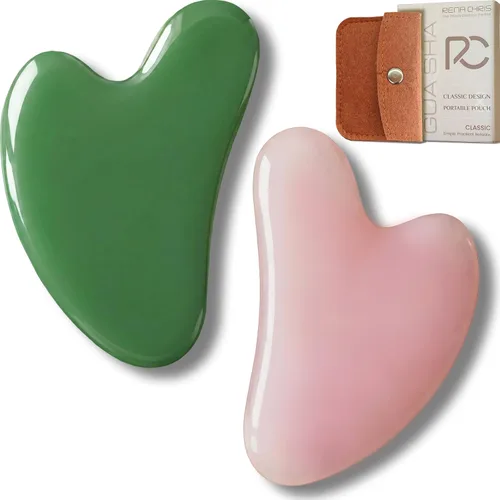 Vista 14 de Rena Chris Herramientas Gua Sha Faciales: Herramienta Guasha Natural de Obsidiana para Terapia de Acupuntura Facial, Masajador Facial para Esculpir