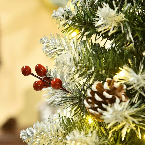 Vista 9 de HOMCOM Árbol de Navidad artificial preiluminado de 6 pies con conos de pino