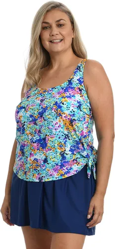 Vista 3 de Traje de baño de una pieza tankini de imitación con cuello redondo