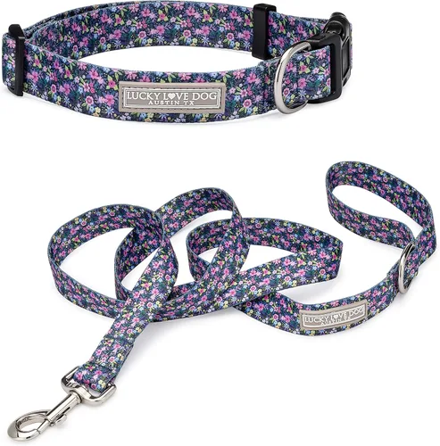 Vista 10 de Lucky Love Dog - Collar para perras pequeñas, diseño Blackbird de estampado alegre con flores de primavera y verano, talla XS Collar Blackbird