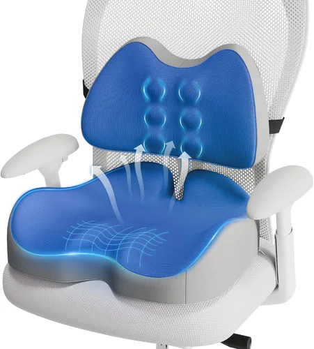 Vista 8 de Benazcap Cojín de Asiento de Espuma Viscoelástica Extra Grande Almohada de Soporte Lumbar para Alivio de Presión de Ciática y Coxis, Almohadilla