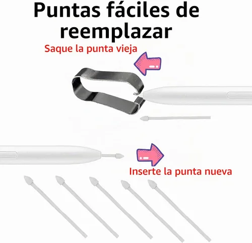 Vista 5 de Tab S10 FE S Pen Reemplazo para Samsung Galaxy Tab S10 Fe, S10 Lite, Tab S10 FE Stylus Pen Reemplazo para Galaxy Tab S10 FE S Pen con puntas/puntas