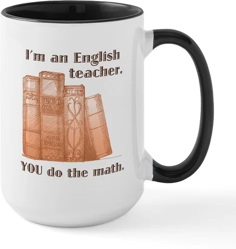 Vista 15 de CafePress Taza de café de cerámica para profesor/matemáticas inglesas, taza de té de 15 onzas