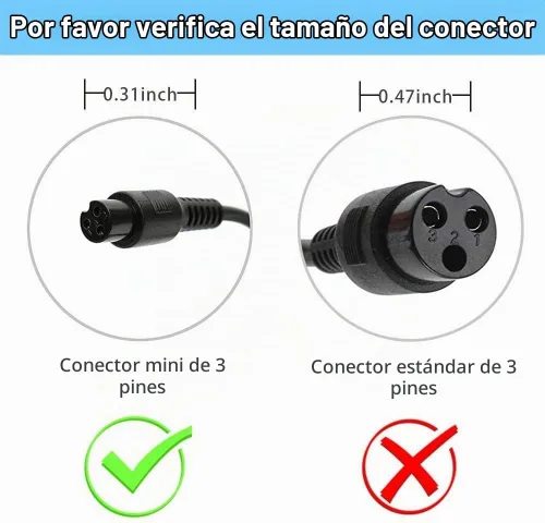Vista 4 de Puerto de carga Hoverboard de repuesto para Hover-1 Swagtron TOMOLOO Segway Smart Self-Balancing Scooter Eléctrico etc. (2 puntas 3 pines)