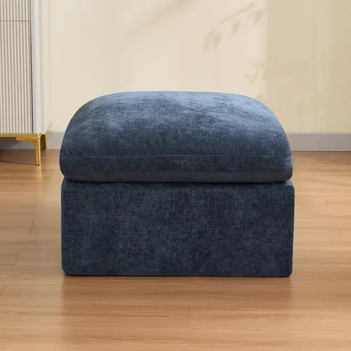 Vista 45 de WUTUTUEE Otomana Cloud de 33.5 pulgadas para sofá modular, cómodo reposapiés tapizado de felpilla con espuma viscoelástica, embalaje totalmente