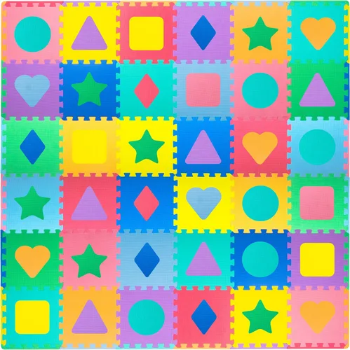 Vista 7 de Alfabeto, números, 36 baldosas y bordes Play Mat, 12 in por 12 in Prosource Kids Puzzle