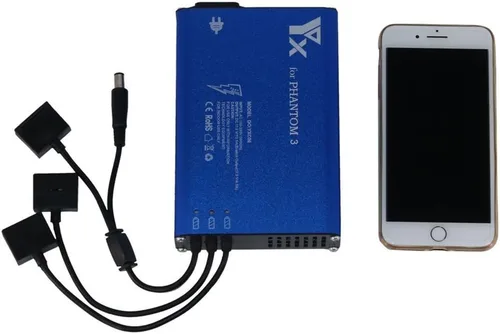 Vista 2 de Cargador de batería múltiple para DJI Phantom 3 SE, Phantom 3 estándar/profesional/avanzado, batería Phantom 3 4k y mando a distancia Phantom 3