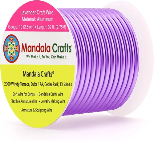Vista 295 de Mandala Crafts - Alambre de aluminio anodizado de calibre 22 para hacer joyas - 137.2 m de alambre flexible surtido y coloreado - Doble para bonsái