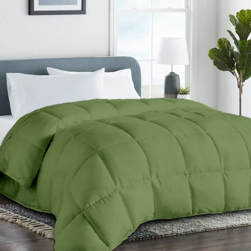 Vista 19 de Edredón de algodón alternativo hipoalergénico para todas las estaciones, ultra suave, relleno 750, tamaño individual XL, mide 68 x 92 pulgadas, Negro