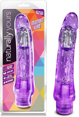 Vista 9 de Blush Naturally Yours Mambo Vibe - Consolador vibrador curvo de 9 pulgadas, realista, suave pero firme, juego de punto dulce vaginal, polla Azul
