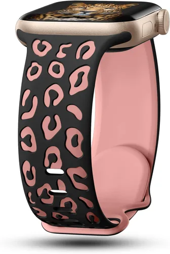 Vista 23 de CreateGreat Correas de leopardo grabadas compatibles con Apple Watch Band de 1.575 in 1.614 in 1.496 in 1.654 in 1.732 in 1.772 in 1.811 in 1.929 in