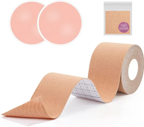 Vista 2 de Cinta de senos, cinta para levantamiento de senos, cinta impermeable para senos pequeños y grandes, incluye un rollo de cinta de levantamiento