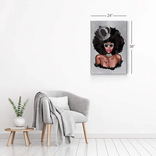Vista 6 de Arte de pared afroamericano, decoración de pared de arte negro, arte negro afroamericano, arte de pared de niña negra, impresión afroamericana, arte