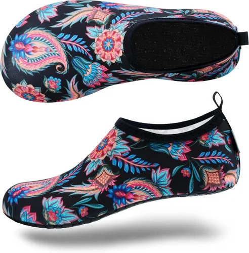 Vista 5 de Vifuur - Zapatos para deportes acuáticos, calcetines acuáticos, de secado rápido, para yoga, dan la sensación de andar descalzo, sin cordones