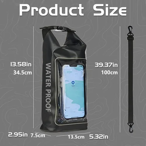 Vista 7 de Bolsa impermeable 2 en 1 para acampar al aire libre, playa, bolsa a prueba de arena, mochila impermeable para teléfono celular, accesorios