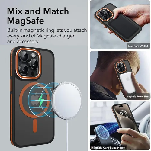 Vista 2 de Funda para iPhone 13 Pro Max, iPhone 13 Pro Max [compatible con MagSafe] translúcida mate a prueba de golpes, para mujeres, hombres y niñas, funda