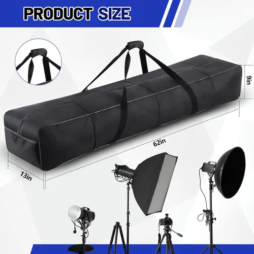 Vista 3 de Dansydaisy Bolsa de soporte de luz de altavoz de 62 pulgadas con perla, bolsa de transporte de truss de algodón, funda de transporte con asa