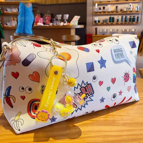 Vista 7 de Rertnocnf Lindo llavero de animal líquido flotante Kawaii llaveros mochila colgante colgante pulsera llavero llavero para niñas mujeres