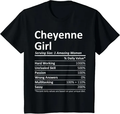 Vista 37 de CHEYENNE GIRL WY WYOMING - Camiseta divertida de regalo de City Home Roots USA, Negro, S