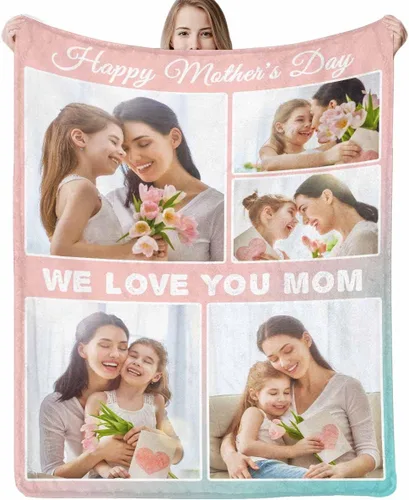 Vista 8 de Artsadd Manta personalizada con foto, mantas personalizadas para papá y abuelo, regalos del Día del Padre, manta conmemorativa para la familia