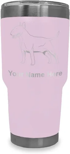 Vista 18 de LaserGram Vaso aislado al vacío de 20 onzas, perro Bull Terrier, grabado personalizado incluido (negro) Engraved Gift for Dog Lovers, Vacuum
